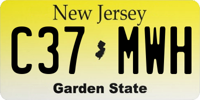 NJ license plate C37MWH