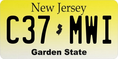 NJ license plate C37MWI