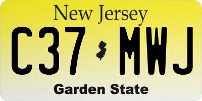 NJ license plate C37MWJ