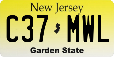NJ license plate C37MWL