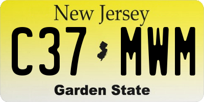 NJ license plate C37MWM