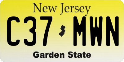 NJ license plate C37MWN