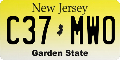 NJ license plate C37MWO