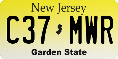 NJ license plate C37MWR