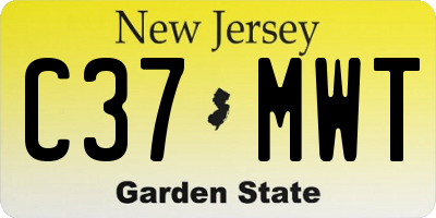 NJ license plate C37MWT