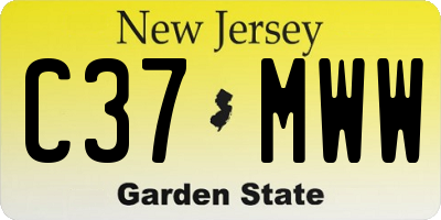 NJ license plate C37MWW