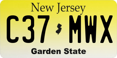 NJ license plate C37MWX