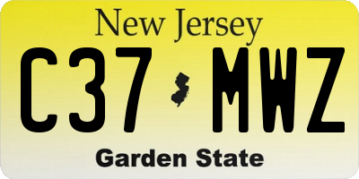 NJ license plate C37MWZ