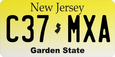 NJ license plate C37MXA
