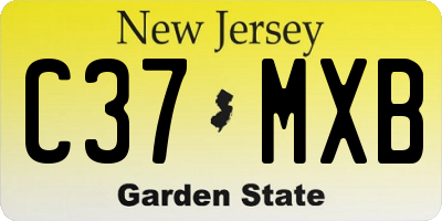 NJ license plate C37MXB