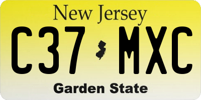 NJ license plate C37MXC