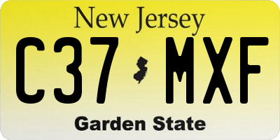 NJ license plate C37MXF