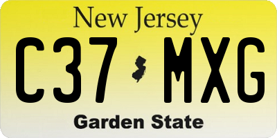 NJ license plate C37MXG