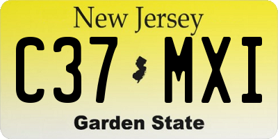 NJ license plate C37MXI
