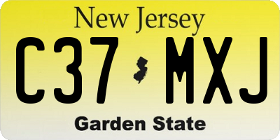 NJ license plate C37MXJ