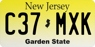 NJ license plate C37MXK