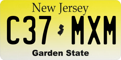 NJ license plate C37MXM