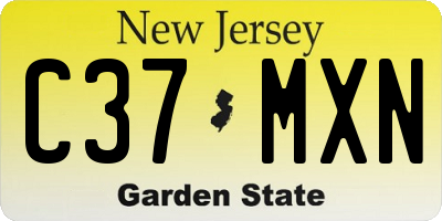 NJ license plate C37MXN