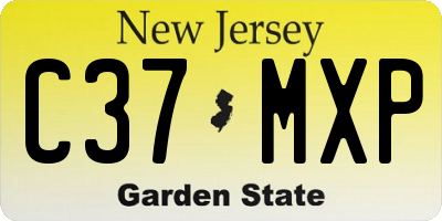 NJ license plate C37MXP