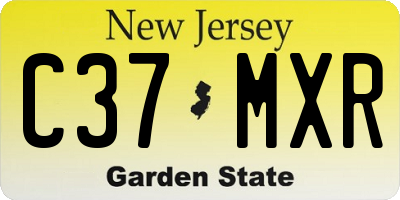 NJ license plate C37MXR