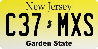 NJ license plate C37MXS