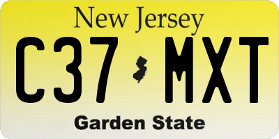 NJ license plate C37MXT