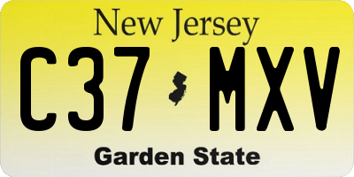 NJ license plate C37MXV
