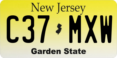 NJ license plate C37MXW