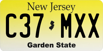 NJ license plate C37MXX