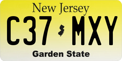 NJ license plate C37MXY