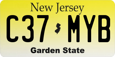 NJ license plate C37MYB