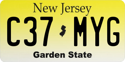NJ license plate C37MYG