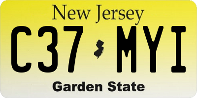 NJ license plate C37MYI
