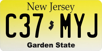 NJ license plate C37MYJ