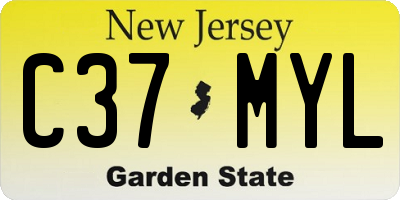 NJ license plate C37MYL