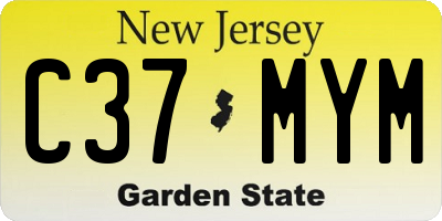 NJ license plate C37MYM