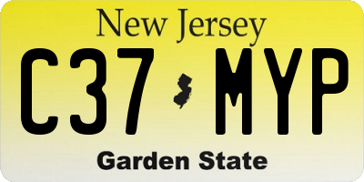 NJ license plate C37MYP