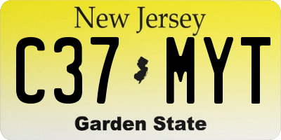 NJ license plate C37MYT