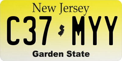 NJ license plate C37MYY