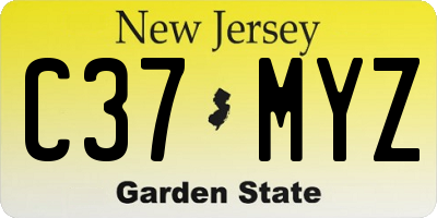 NJ license plate C37MYZ