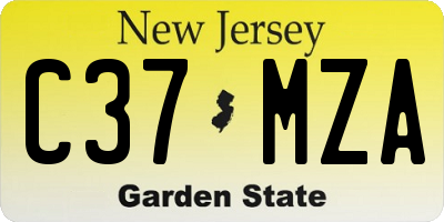 NJ license plate C37MZA