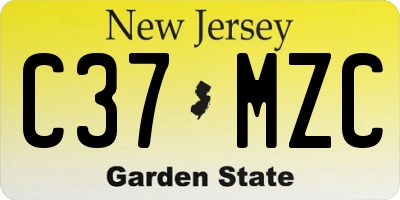 NJ license plate C37MZC