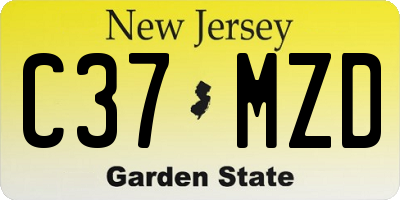 NJ license plate C37MZD