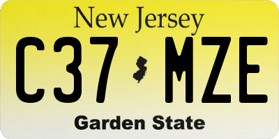 NJ license plate C37MZE