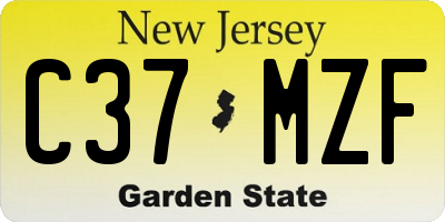 NJ license plate C37MZF