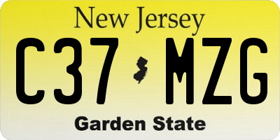 NJ license plate C37MZG