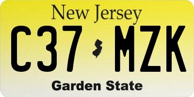 NJ license plate C37MZK