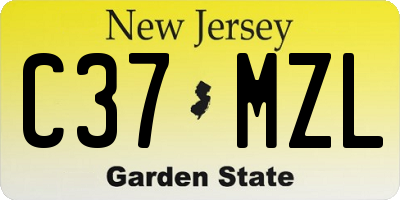 NJ license plate C37MZL