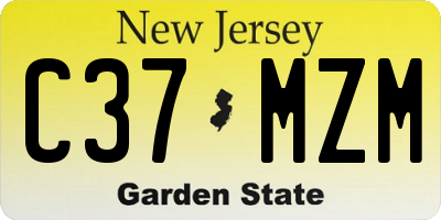 NJ license plate C37MZM