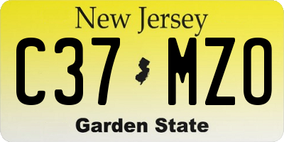 NJ license plate C37MZO